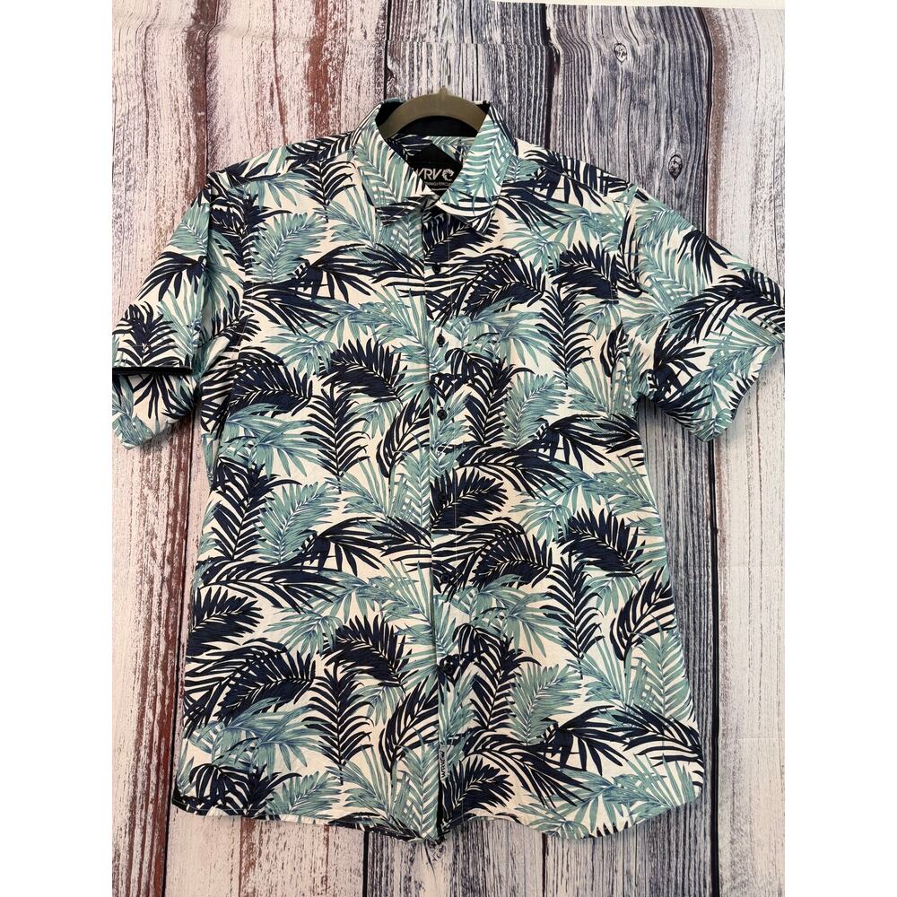 Mens WRV Short Sleeve Button Up Palm Tree Shirt Size XXL